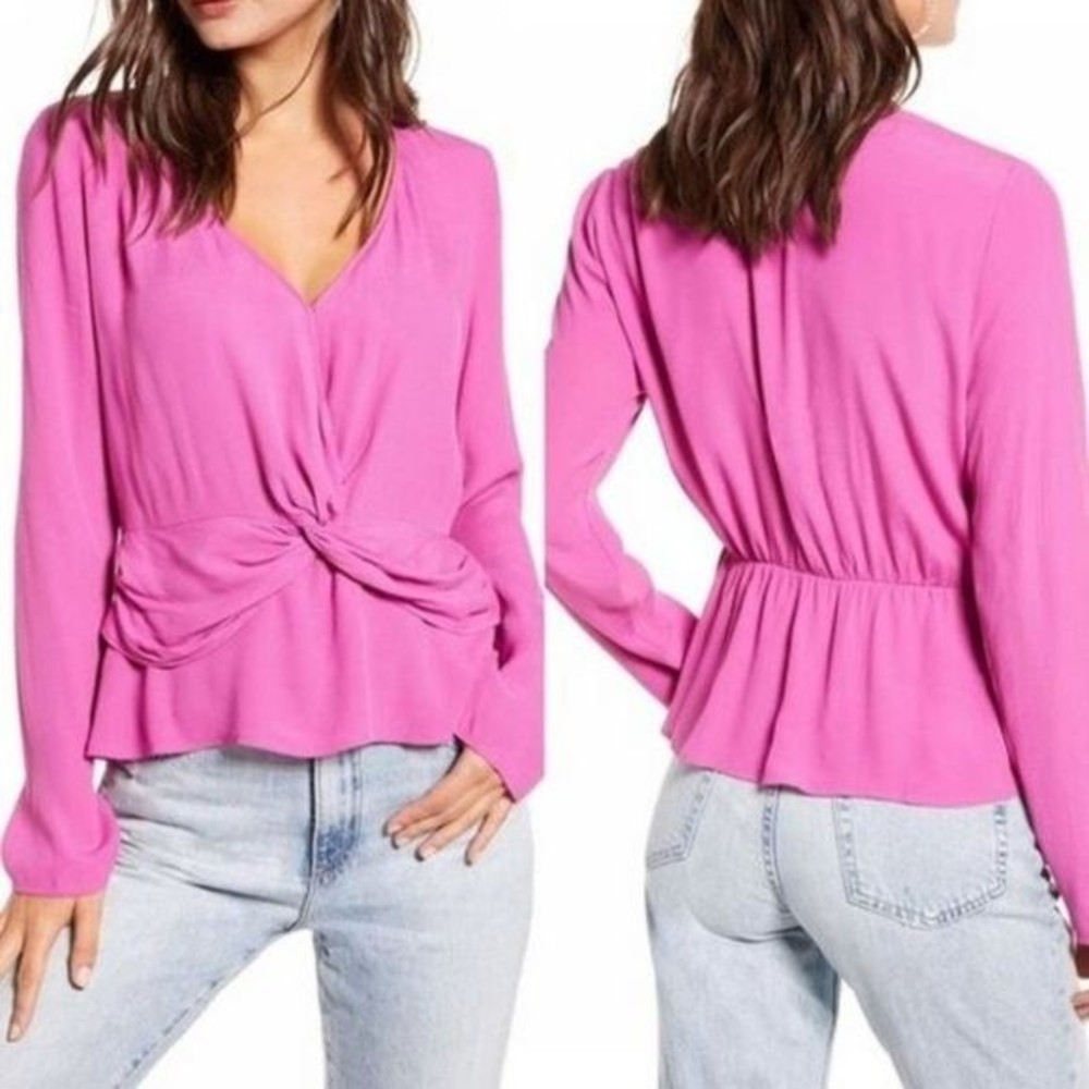 LEITH | Knot Peplum Blouse